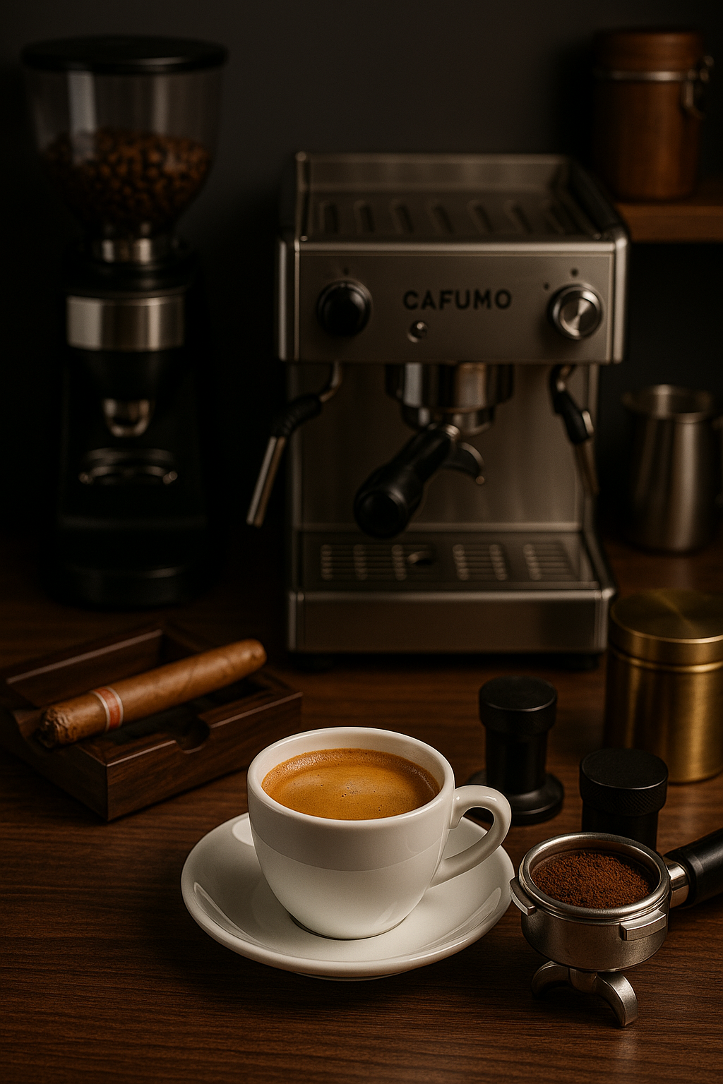 Elegant espresso bar scene